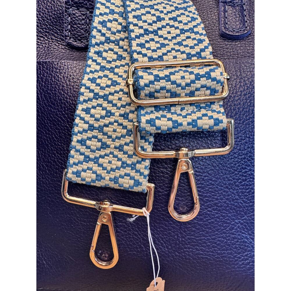 Crossbody Purse Strap Green Tan Woven Aztec Bag Strap Guitar Strap NEW